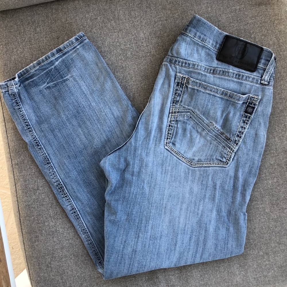 ROCK & REPUBLIC Relaxed Straight Fit Destroyed Jeans